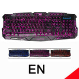 Darshion M300 Russian/English Backlit Keyboard LED USB Wired Colorful Breathing Waterproof Computer Crack Gaming Keyboard