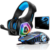 Hunterspider V1 stereo Gaming Combo Pack ( headset+ Mouse+ Mouse pad)