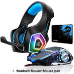 Hunterspider V1 stereo Gaming Combo Pack ( headset+ Mouse+ Mouse pad)