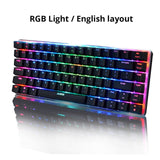 82 key gaming mechanical keyboard Ru/En RGB backlight