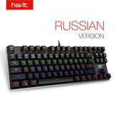 HAVIT 87/104 Mechanical gaming Keyboard EN/RU Layout