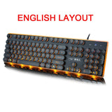 Retro Round Metal Panel backlight RGB Gaming keyboard | Why Not Gamers