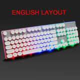 Retro Round Metal Panel backlight RGB Gaming keyboard | Why Not Gamers