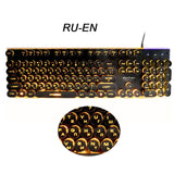 Retro Round Metal Panel backlight RGB Gaming keyboard | Why Not Gamers